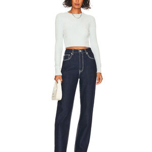 Joostricot Cozy Light Blue Long Sleeve Crop Sweater Size M